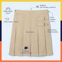 French Toast Girls' Adjustable Waist Pleated-Front Two-Tab Scooter Skirt (Beige, XS)