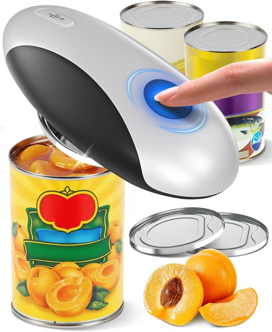Zoomsnail Electric Can Opener, Automatic Rechargeable Can Openers with One-Touch Smooth Edge & Magnetic Lid - Hands-Free Easy-Grip Opener for Seniors with Arthritis and Most Cans (6.3 inches)