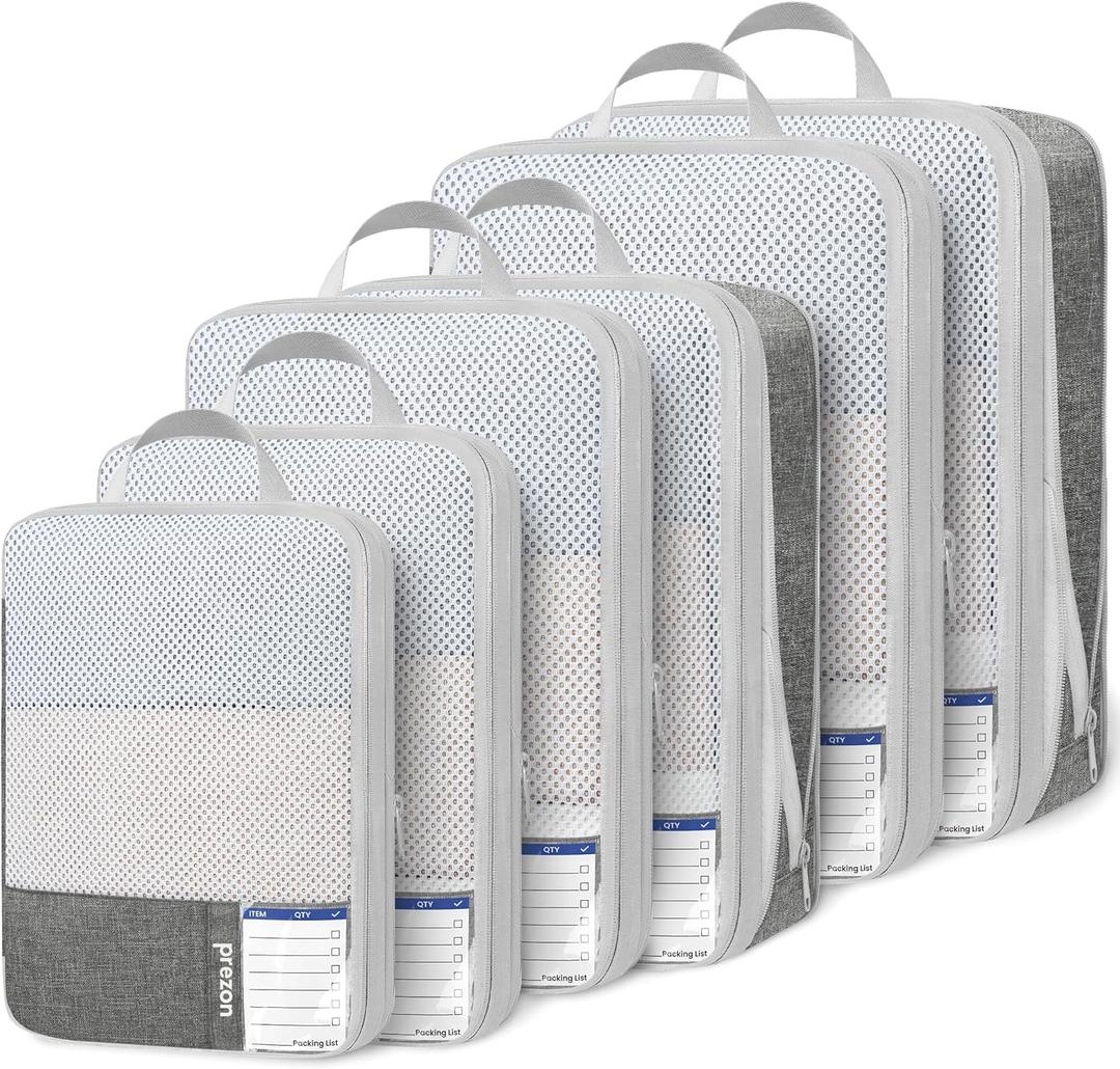 Compression Packing Cubes for Travel, Lightweight Vacation Travel Essentials, Travel Accessories for Suitcase Organizer Bags Set, Durable Luggage Organizer