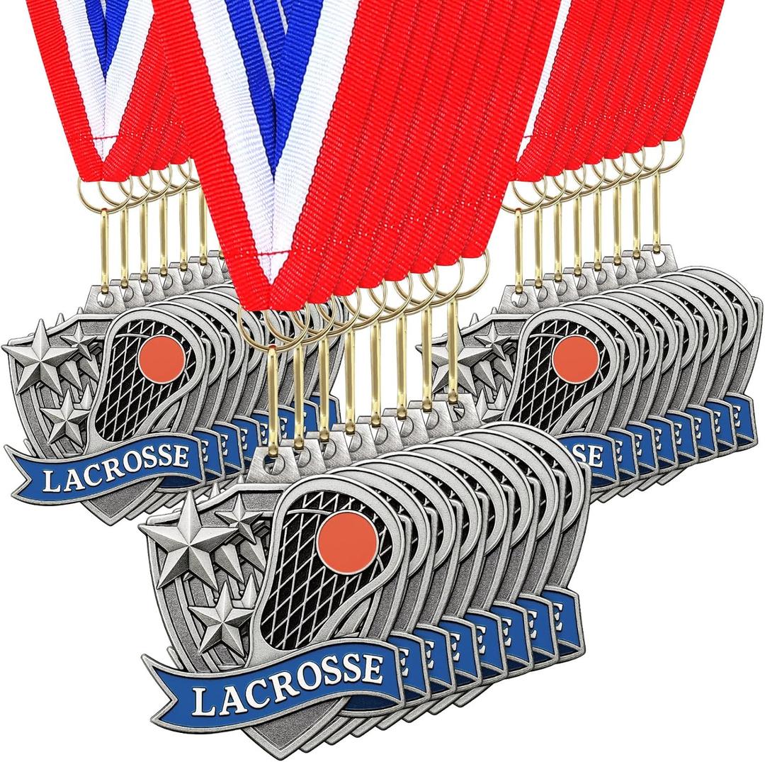 Tondiamo 24/48 Pcs Award Medals Bulk Gold Medals Bulk with Neck Ribbons 2 Inch Metal Award Trophies for Sports Party Team Tournaments Match Participation Winner Prizes Gift