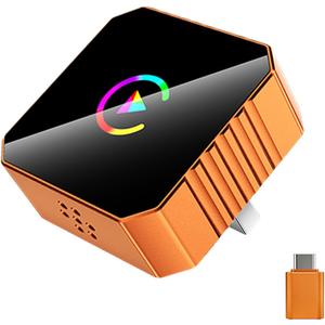 2026 Mini Wireless Carplay Adapter, Upgrade Wired to Wireless for Carplay & Android Auto, Plug And Play, Fast Auto-Reconnect Stable Control, Zero Delay Car Play for Iphone Ios 10+, Android 11+, Orange