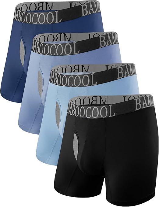 BAMBOO COOL Men's Ultra Breathable Underwear Mesh Boxer Briefs with Lightwight Wasitband,No Ride Up,Multipack