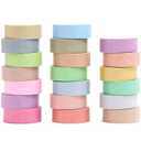 YUBBAEX 20 Rolls Solid Colors Washi Tape Set Pastel Colored Masking Rainbow Decorative Tapes, Designer's Selection (Macaron)
