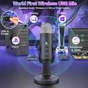 ZealSound Wireless Microphone, USB Mic for iPhone PC iPad Android Phone-Cordless Condenser Desktop Microphones with Mute Echo Monitor Volume Gain 2.4GHz for Podcast, ASMR, Gaming, YouTube Video/K66 Black