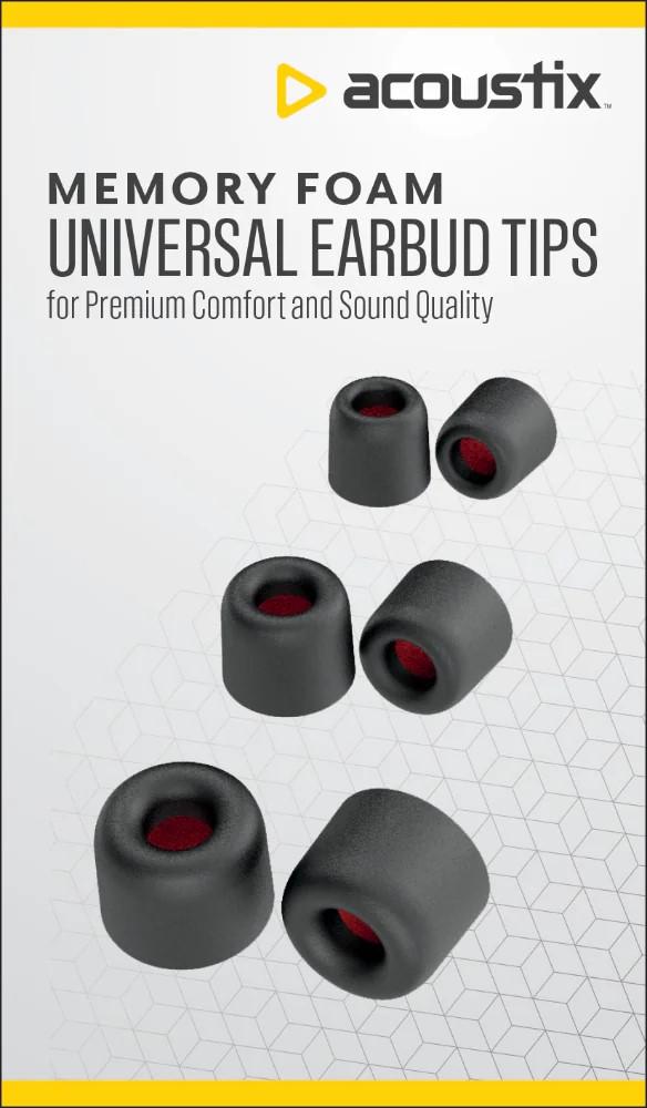 Acoustic Memory Foam Universal Earbud Tips