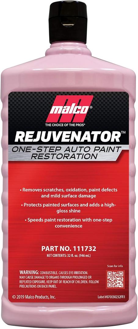 Malco Paint Rejuvenator - One Step Automotive Paint Restoration/Clear Coat Scratch and Swirl Remover/Re-Shine Old, Aged Paint to Look New / 32 Fl Oz (111732) (1 Quarts (Pack of 1))