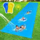 Slip Water Slide, 40FT Giant Slip Water Slides for Kids Backyard, Heavy Duty Slip and Water Slide for Kids Adults Waterslides Backyard Summer Outdoor Toys with 14 Stakes and 2 Inflatable Bodyboards