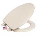 Centoco Heavy-Duty Elongated Toilet Seat, Wood Core with Scratch-Resistant Plastic Finish, Won't Crack or Fade, Residential, Made in the USA, DSAMAZ9-106, Bone