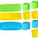 9 Pcs Sweatbands Set Neon Colors Headbands and Wristbands for Men Women Moisture Wicking Sweat Absorbing Workout Cotton Headbands 80s 90s Party