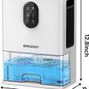 Dehumidifier, 106 OZ Water Tank (1000 sq.ft) Dehumidifiers for Home, Quiet Dehumidifier for Bathroom Bedroom Basement RV with Timer Setting, Auto Shut Off, 7 Colors LED Light, Sleep Modes, White