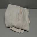 LAMIT 48 Inch Length Short Linen Curtains 2 Panels, Cream Ivory Light Filtering Panels Bronze Grommet Semi Sheer Drapes for Kitchen/Small Windows/Cafe, 34 x 48 Inch (Natural)