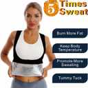 2 x Sauna Suit Waist Trainer Vest for Women Belly Fat, Zipper Waist Trimmer Body Shaper Vest Sweatsuit Workout Shirt (Medium, A03 Silver Lining)