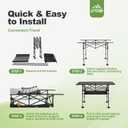 LET'S CAMP Folding Camping Table, Portable Aluminum Roll-up Picnic Backpacking Table with Adjustable Height, Large Storage and Carrying Bag for Picnic, Camping, BBQ, Party, Backyard, Beach