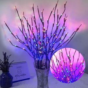 DK177 2 Pack Led Branch Light Battery Operated Lighted Branch Vase Filler Willow Tree Artificial Little Twig Power Brown 30 Inch 20 LED for Indoor Romantic, Multicolor Light (Colour)