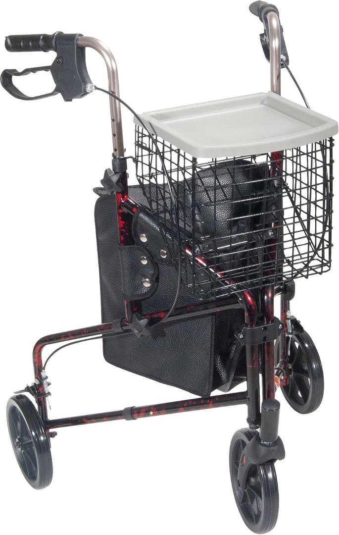 Drive Medical Deluxe Foldable Rollator Walker, Black and Red
Folding Rollator Walker with Padded Seat and Backrest for Compact Storage and Easy Everyday Mobility Support