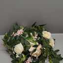 DearHouse 2Pcs Artificial Peony Flower Garland and - Silk Peony Garland with Flowers and Eucalyptus for Wedding Party Table Decoration,6ft/Strand (White)