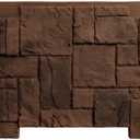 Ekena Millwork 49"W x 24 1/2"H x 1 1/4"D Castle Rock Stacked Stone, StoneWall Faux Stone Siding Panel, Canyon Brown
