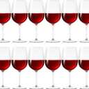 Set of 12 Unbreakable Acrylic Glasses with Stem, 19 oz Plastic Glasses Reusable Clear Goblet BPA-Free for Outdoor Drinking, Pool, Travel, Camping or Picnic Gift Supplies (Goblet)