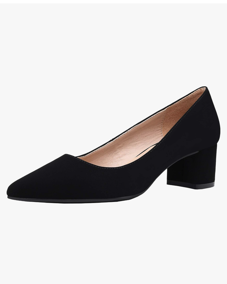 Women’s Chunky Low Block Heels Closed Toe Dress Pumps Shoes, Size 10
