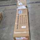 COSHOMER 34"x84" Double Bypass Barn Door with 6FT Track Hardware Kit Included, Frosted Glass, MDF with White Waterproof PVC, Space-Saving, Easy Assembly