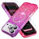 Choiche Magnetic for iPhone 17 Pro Case Women Phone Case, Compatible with Mag-Safe, Cute Bling Sparkly, Military Grade Protection, with Diamond Camera Lens Covers, 6.3-inch, Glitter Purple/Pink