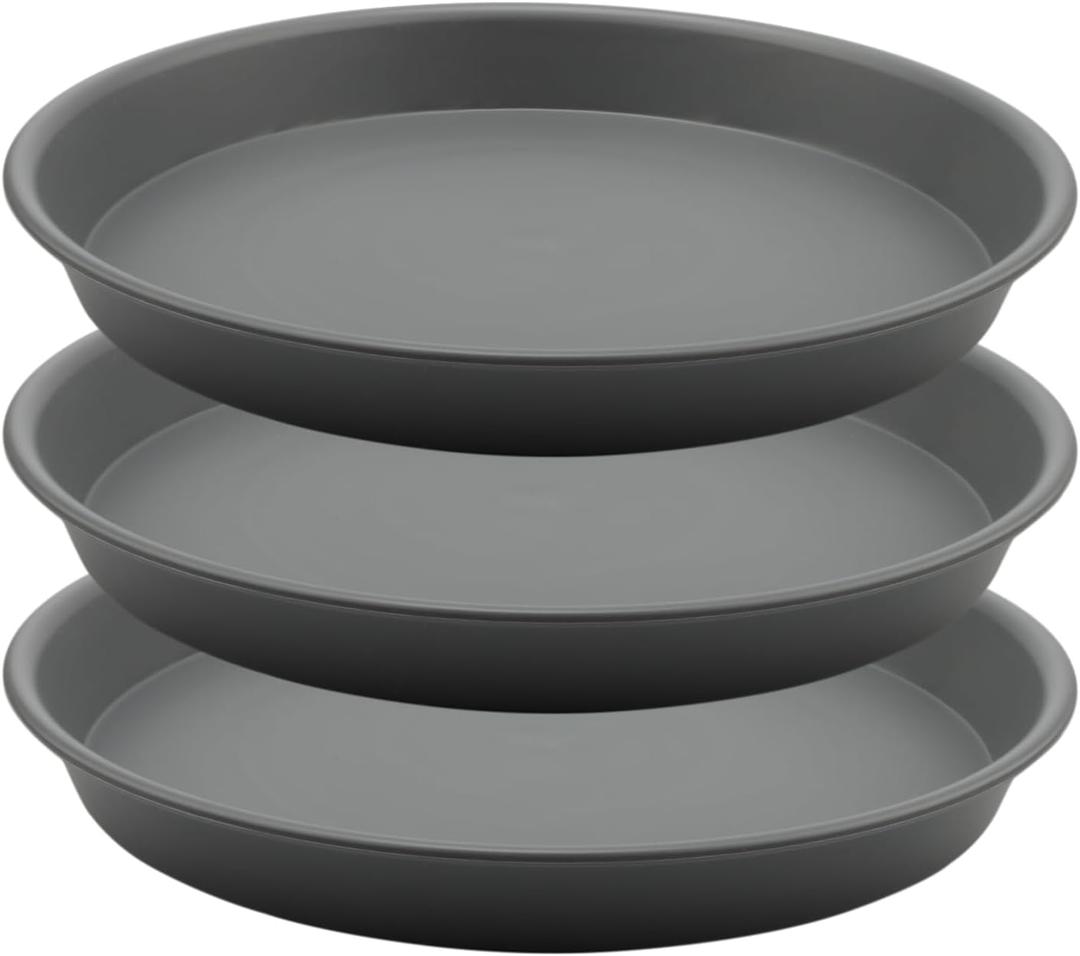 TITE Plant Saucer Heavy Large Planter Durable Thicker Plastic Plant Trays for Indoors and Outdoor,Plant Saucer Drip Trays (Grey, 12 inch)