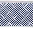 DII Indoor/Outdoor Vinyl Tabletop Collection Grid Pattern, Flannel Backed Tablecloth, Rectangle, 52x70, Navy