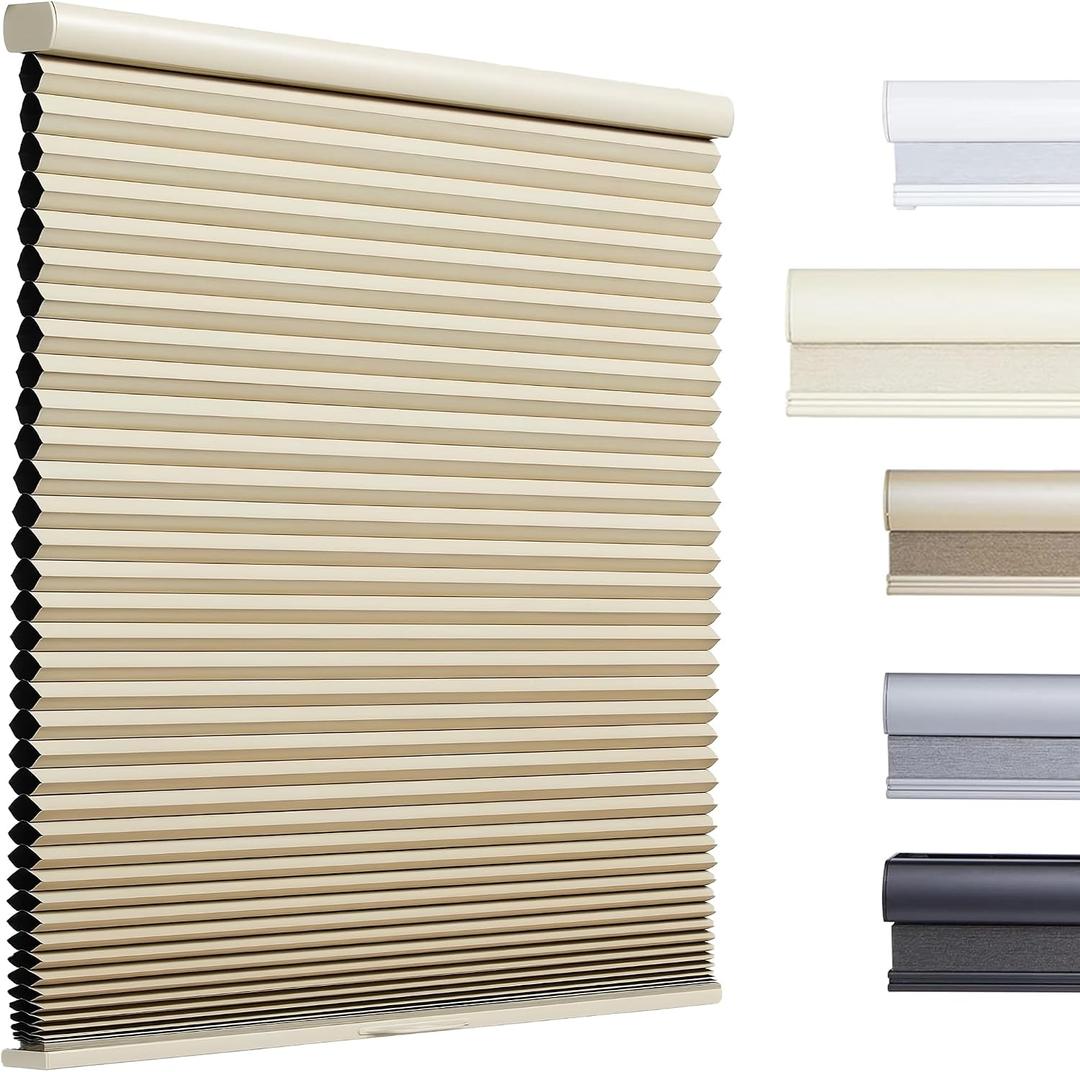 Custom Color-Matched 1.5" Cordless Cellular Shades for Indoor Windows & Doors, Privacy Cordless Cellular Shades for Indoor Windows, Insulated Honeycomb Blinds, Noise Reduced Honeycomb Blinds