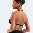 VOYJOY Impact Strappy Bra Sports Bras for Women Basic Crop Workout Sexy Tank Gym Yoga Bra (Black, XL)