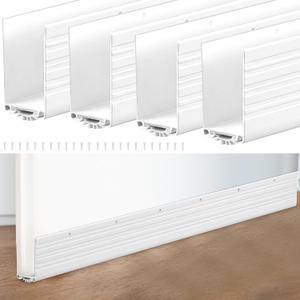 Yaocom 4 Pack 36 Inch U Shape Screw on Under Door Seal, White