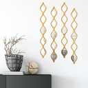 Qunclay Teardrop Mirror Wall Art Decorative Mirror Wall Decor Long Narrow Hanging Art for Apartment Living Room Bathroom Bedroom Entryway (Gold,4 Pcs)