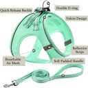Dog Harness with Leash Set, No Pull Adjustable Reflective Step-in Puppy Pet Vest Harnesses for Small Medium Large Dogs and Cats,Green M