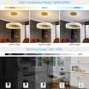 Modern LED Chandelier 1 Ring 19.7in Pendant Lighting for Kitchen Island 50W Dimmable LED Pendant Ceiling Light Gold Hanging Light with Remote for Kitchen Dining Room Bedroom Living Room