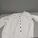 Womens Boho Tops Long Sleeve Shirts For Women Cute Crewneck Blouse Dressy Casual Swiss Dot Crochet Hollow Top 2026 (Large, White)