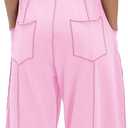 LAMISSCHE Womens Casual Strapless Jumpsuits off the Shoulder Summer Rompers Sleeveless One Piece Outfits with Pockets (Pink, L)