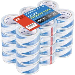 JARLINK Clearer Packing Tape 24 Rolls, Heavy Duty Packaging Tape for Shipping Packaging Moving Sealing, 2.7mil Thick, 1.88 inches Wide, 60 Yards Per Roll, 1440 Total Yards