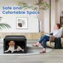 Dog Crate,30x21x21 Inch Large Dog Crate for Large or Medium Dogs, Portable and Foldable Design of Dog Cage, Perfect for Travel or Home Use, Dog Kennel with 3-Door and Durable Mesh Windows, Dark Grey