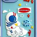 Cute Phone Case for iPhone 16 Plus Case Cool Cartoon Astronaut Space Mars Rocket Design Aesthetic Bumper Protective Anti-Slip Shockproof Compatible with iPhone 16 Plus Cases
