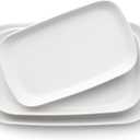 DOWAN Serving Platters and Trays for Wedding Decor, 16"/14"/12" Serving Dishes for Entertaining, White Porcelain Plates Set of 3