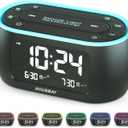 HOUSBAY Digital Alarm Clock Radio for Bedrooms, Phone-Free Wake-up with Dual Alarm, Night Light, Small Radio Clock for Bedside (Black)