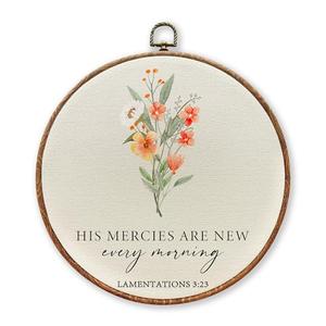 Wildflower Christian Wall Art, 10×10 Inch Bible Verse Framed Canvas Round Wall Decor, Scripture Botanical Floral Printing, Religious Wall Hanging Circle Art For Home Living Room Bedroom(A07)