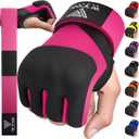 WYOX Gel Boxing Hand Wraps Inner Gloves for Men & Women, 80cm Quick Wrist Straps, Padded Knuckle Protection for Muay Thai Kickboxing, Hand Wraps for Boxing & Martial Arts (Pink, S/ M)
