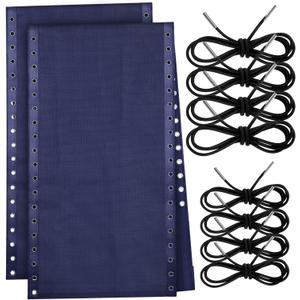 Queekay 2 Pcs Gravity Chair Replacement Fabric with 8 Bungee Cord Lounge Chair Cloth Mesh Patio Chair Repair Kit for Patio Recliner Outdoor Lawn Pool Beach Sling Chair(Blue, 63" x 17")