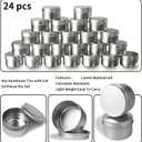 24 Pack 4 oz Aluminum Balm Tins For Pill Storage, Jar Containers with Screw Thread Lid for Lip Balm, Cosmetic, Salve, Aluminum Tin Cans Containers for Candle Making
