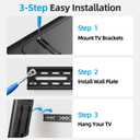 Fixed TV Wall Mount for Most 26-60 Inch Screen, Low Profile TV Mount with Quick Release Lock, Ultra Slim Wall Mount Bracket, Max VESA 400x400mm, Holds up to 99 lbs, up to 16Wood Studs by USX STAR