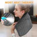 Deepsoon Heating Pad,Electric Heating Pads for Back,Neck,Moist Heating Pad for Abdomen Shoulder Knee Legs,Dry/Moist Heat&Auto Shut Off,Mother's Day Birthday for Men and Women,Dark Gray,24x12 Inch