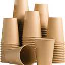 Lamosi 100 Count 12 oz Paper Cups, Disposable Kraft Paper Coffee Cups 12 Ounce for Hot/Cold Beverages, Water, Party, Picnic, Travel, Events