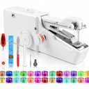 Mini Sewing Machine with Accessory Kit, Lightweight and Easy Operated Cordless Handheld Sewing Machines for Beginners, Portable Sewing Machine for Home Quick Repairing and Stitch Handicrafts, White