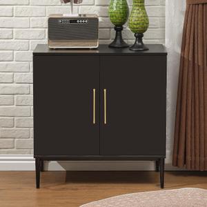 2-Door Storage Cabinet, Sideboard Buffet Kitchen Cabinet, Modern Stylish Accent Furniture for Dining Room, Bedroom, Hallway, Living Room, Coffee Bar, Corner, Black