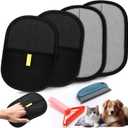 LemonRoad 6 Pcs Pet Hair Removal Tool Set Includes 4 Electrostatic Pet Hair Removal Gloves for Cat Dog Carpet Scraper for Couch, Clothes, Car, Carpet, Bed, Furniture